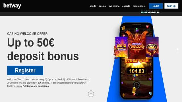 Betway casino screenshot